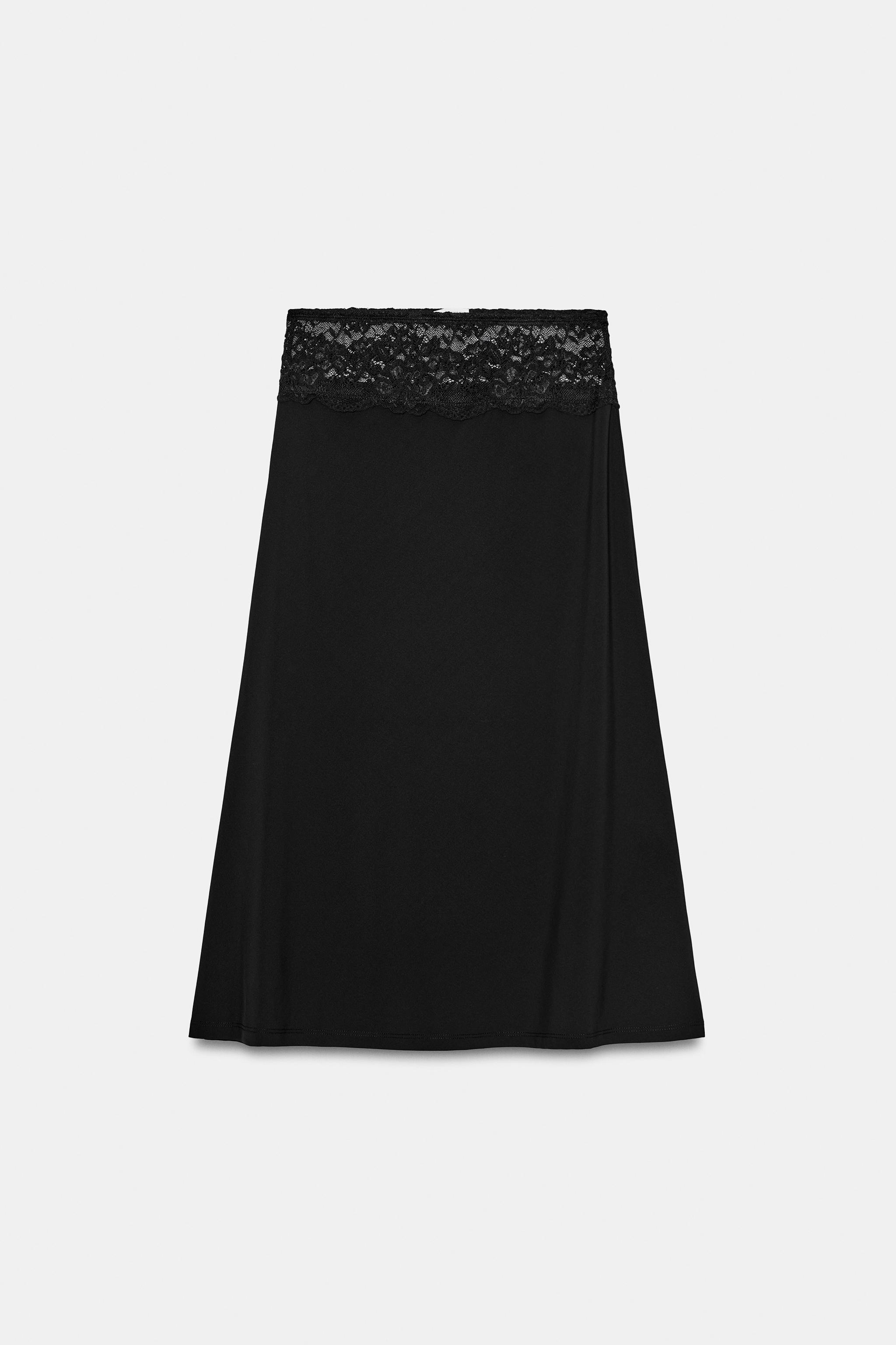 CONTRASTING LACE SKIRT